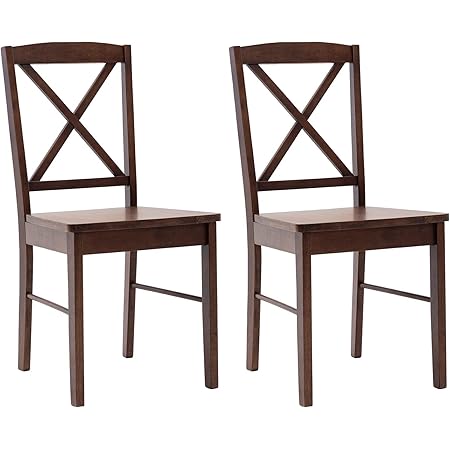 Duhome Dining Chairs Set of 2 Wood Dining Room Chair with Cross Back, Kitchen Room Chair Side Chairs Walnut