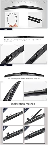 Miniatura 2 de Limpiaparabrisas de goma universal con gancho en U de 26 pulgadas de alta calidad