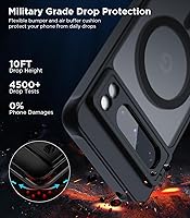 Vista 4 de Funda magnética para Google Pixel 8 Pro [compatible con MagSafe] delgada, translúcida mate, parte trasera dura y parachoques negro suave, cubierta a