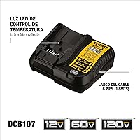Vista 6 de DeWALT DCB107 12V/20V MAX Lithium Ion Charger (Bulk Packed)