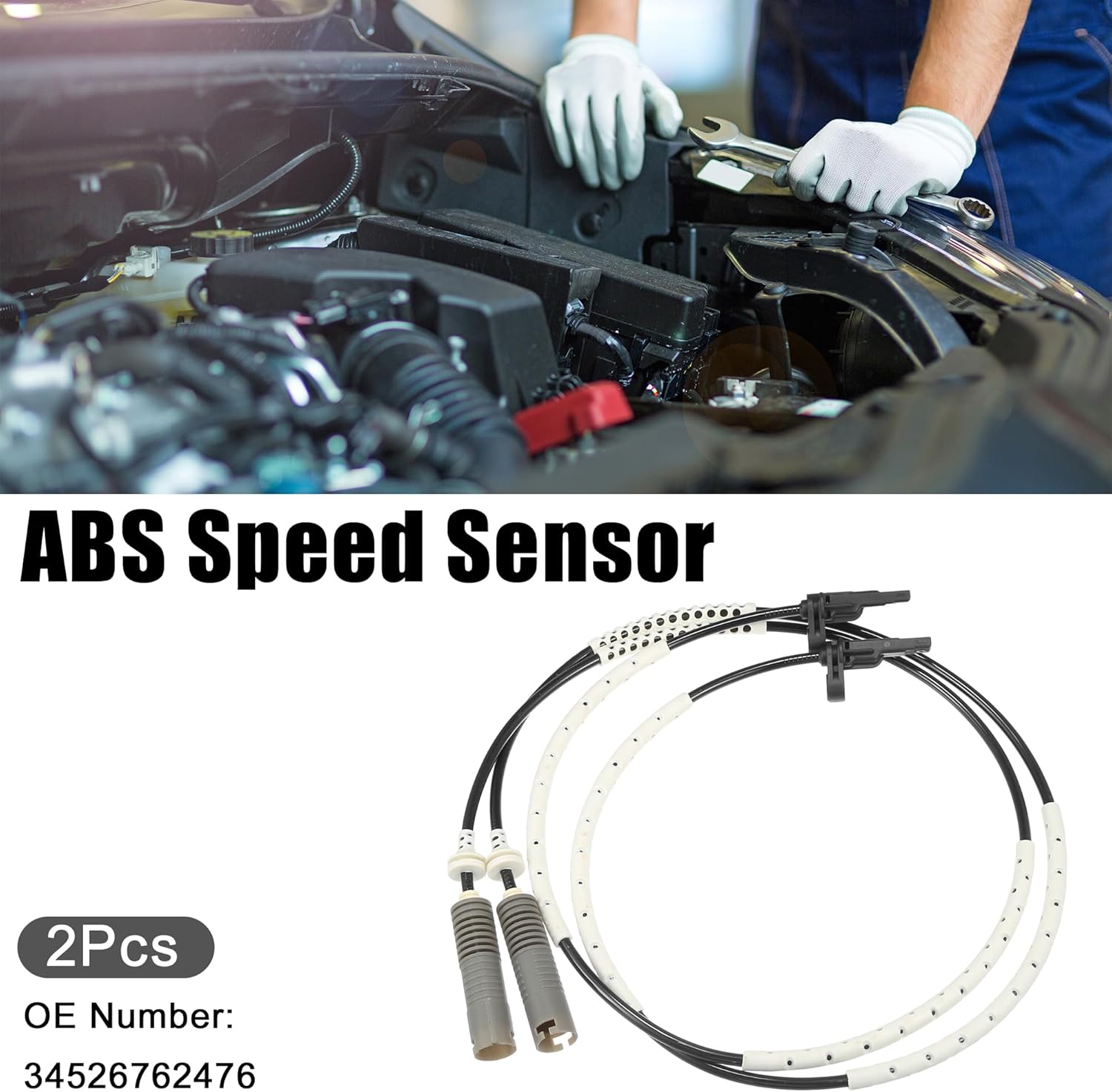 ACROPIX Rear Left Right Car ABS Wheel Speed Sensor Fit for BMW 335i 2007-2013 for BMW 328i 2011-2013 No.34526762476 - Pack of 2