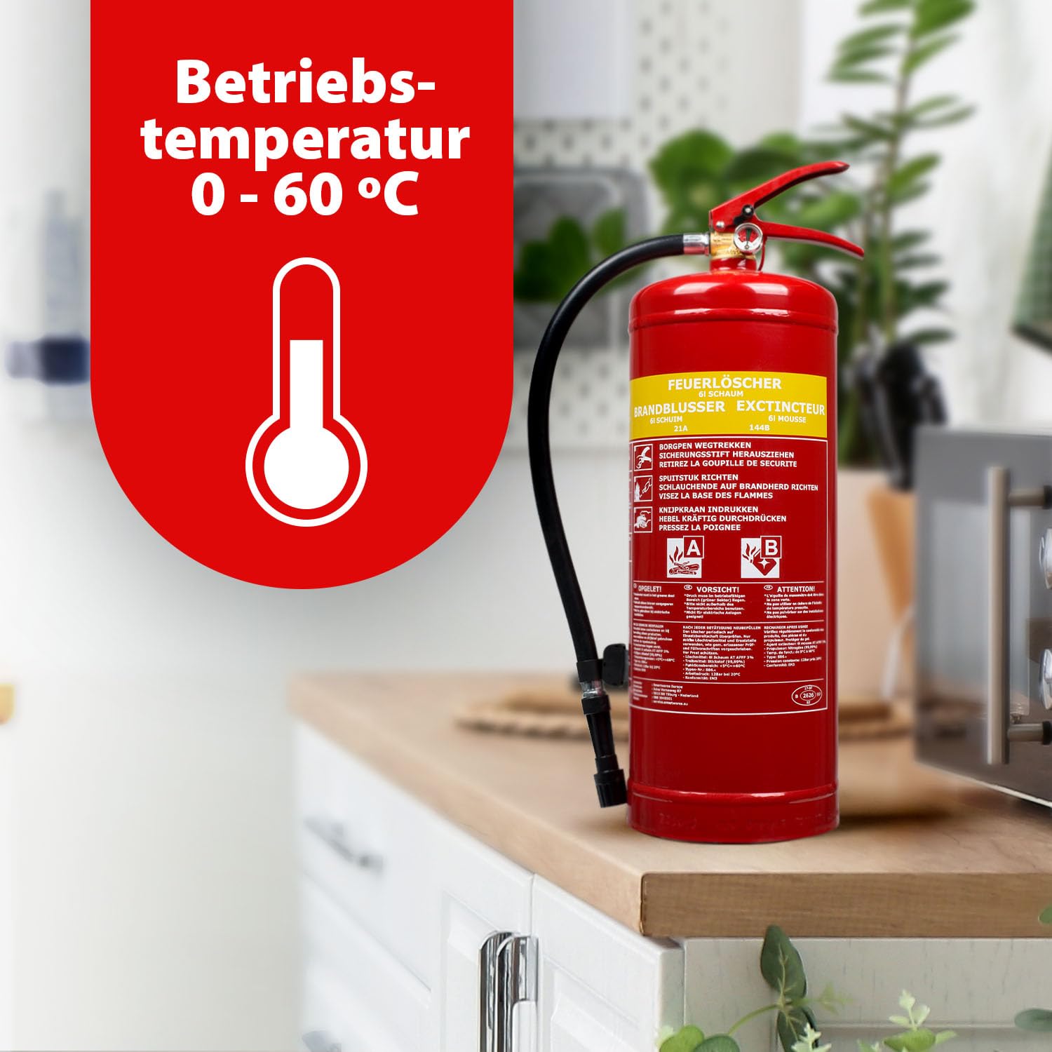 Smartwares FEX-15266 Schaum-Feuerlöscher, Rot