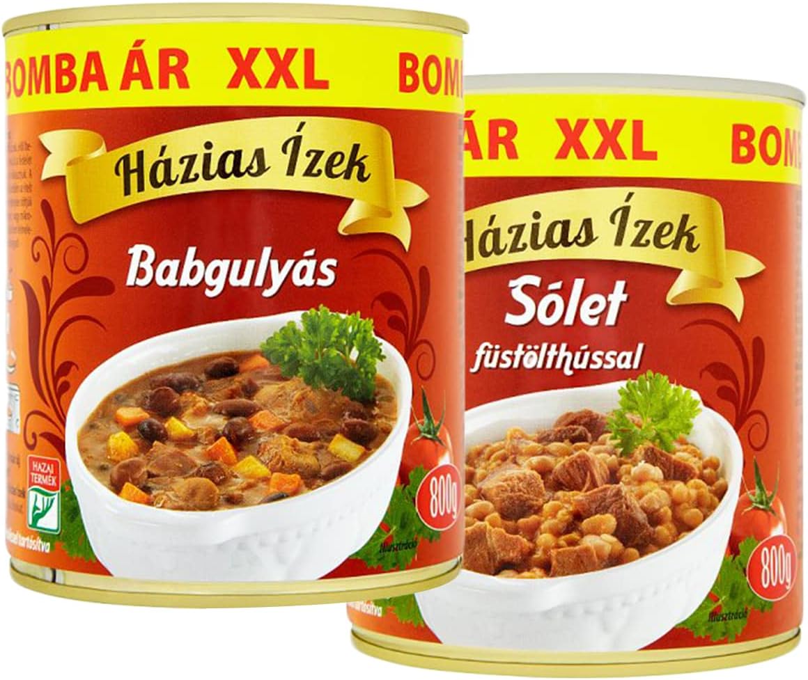 Hazias Izek XXL Hungarian Cholent (Solet) and Bean Goulash (Gulyas) Selection 800g [Pack of 2]