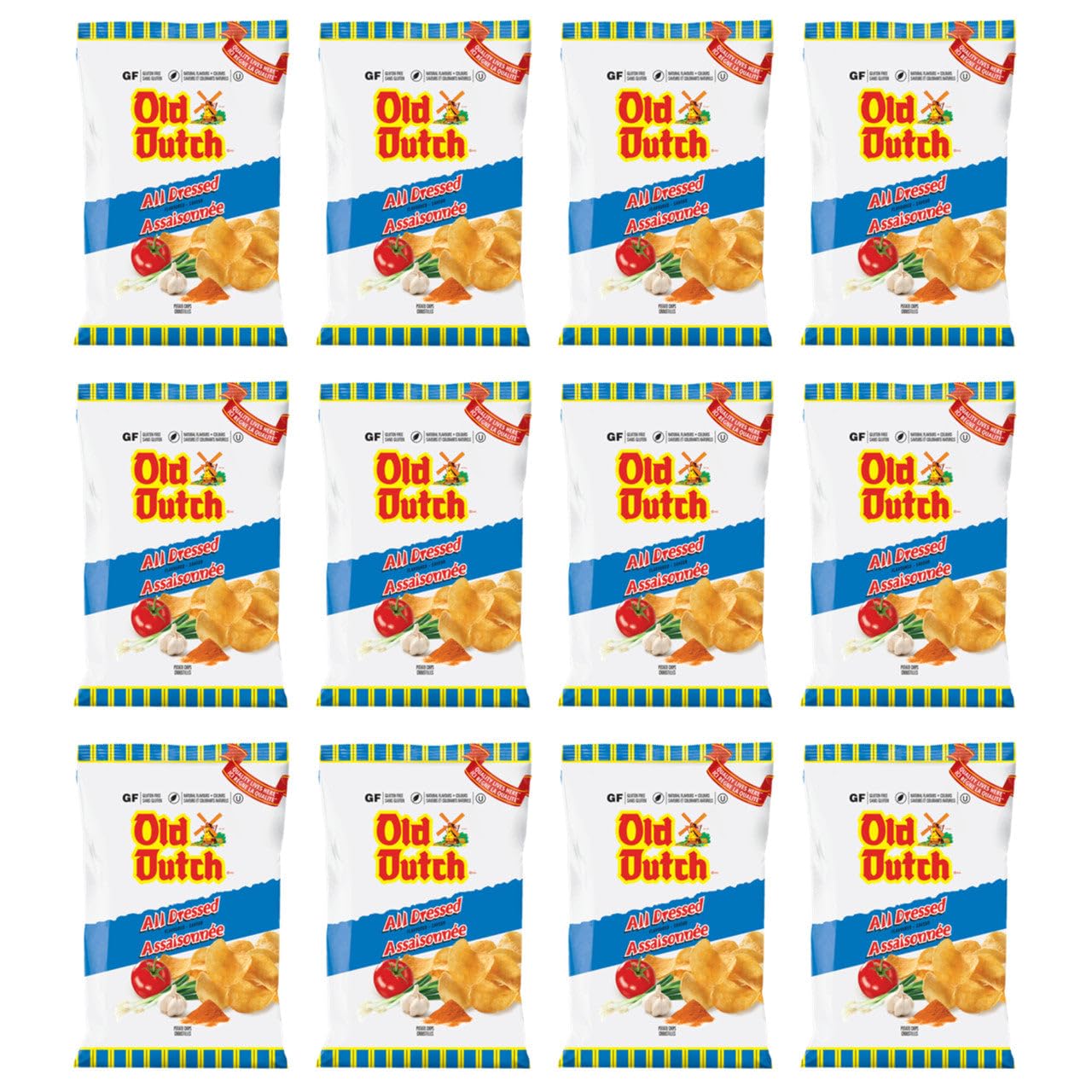 Old Dutch Potato Chips, All Dressed, 40g/1.4oz - (12 Pack)