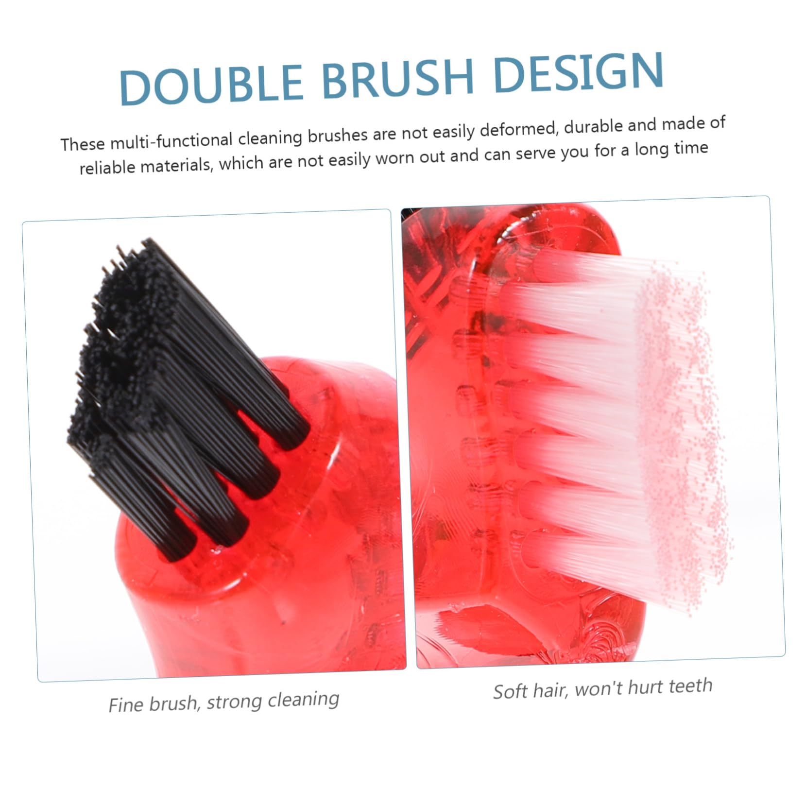 PartyKindom 16pezzi Spazzolini Per Dentiera Creativi Con Testa Doppia e Design Ergonomico Pulizia Pratica e Portatile Per Denti Finti Arancione