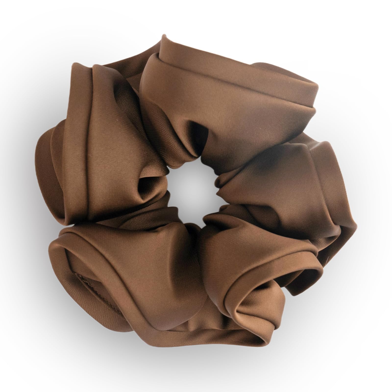 SXQLYH Elastico per capelli, scrunchie in raso da donna, tridimensionale, morbido ed elastico, grande, fermacoda per capelli lunghi e folti, colore marrone