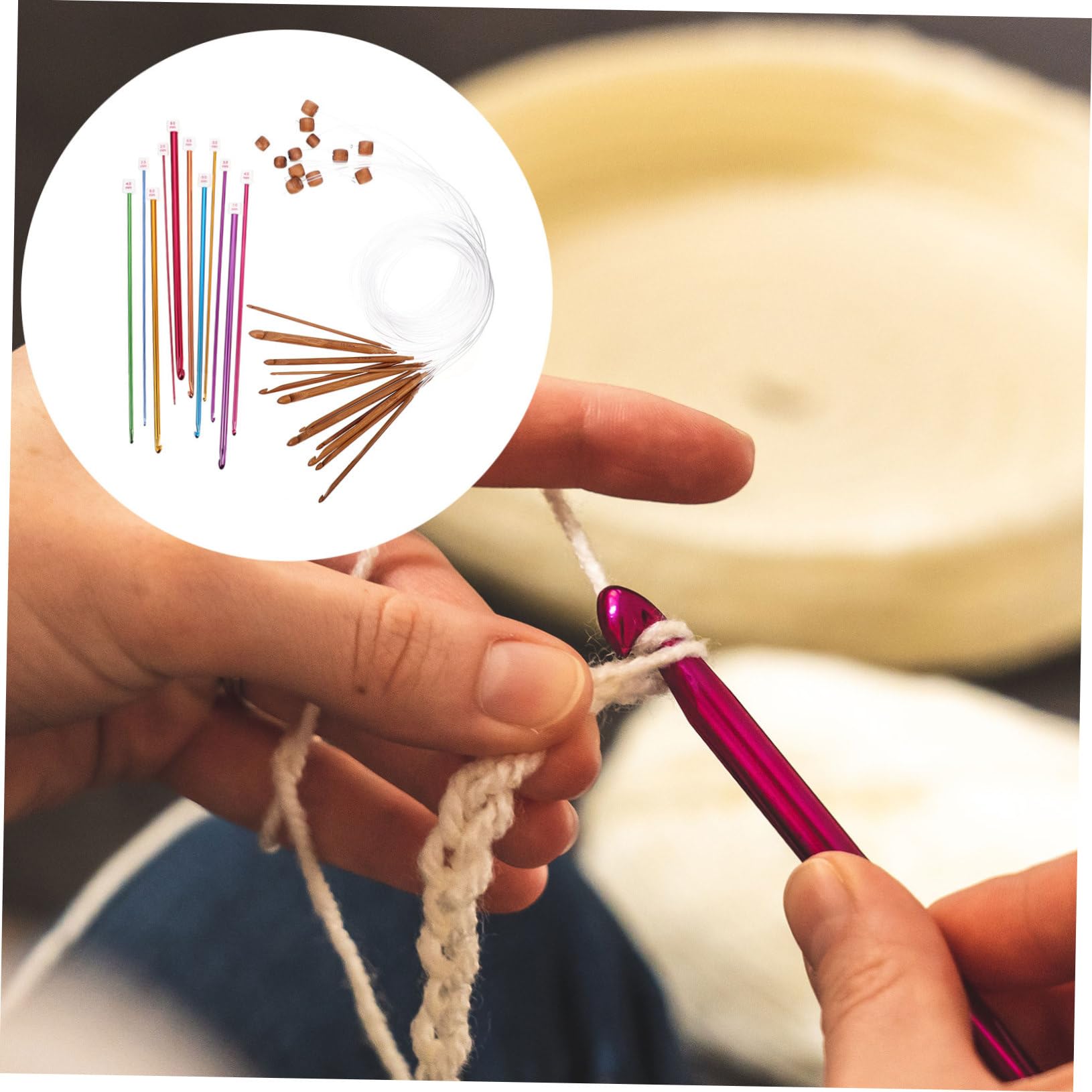 KALLORY 1Set Knitting Crochet Kit Crochet Hook for DIY Knitting Projects Lightweight and Portable Knitting Supplies for Beginners Present for Craft Enthusiasts