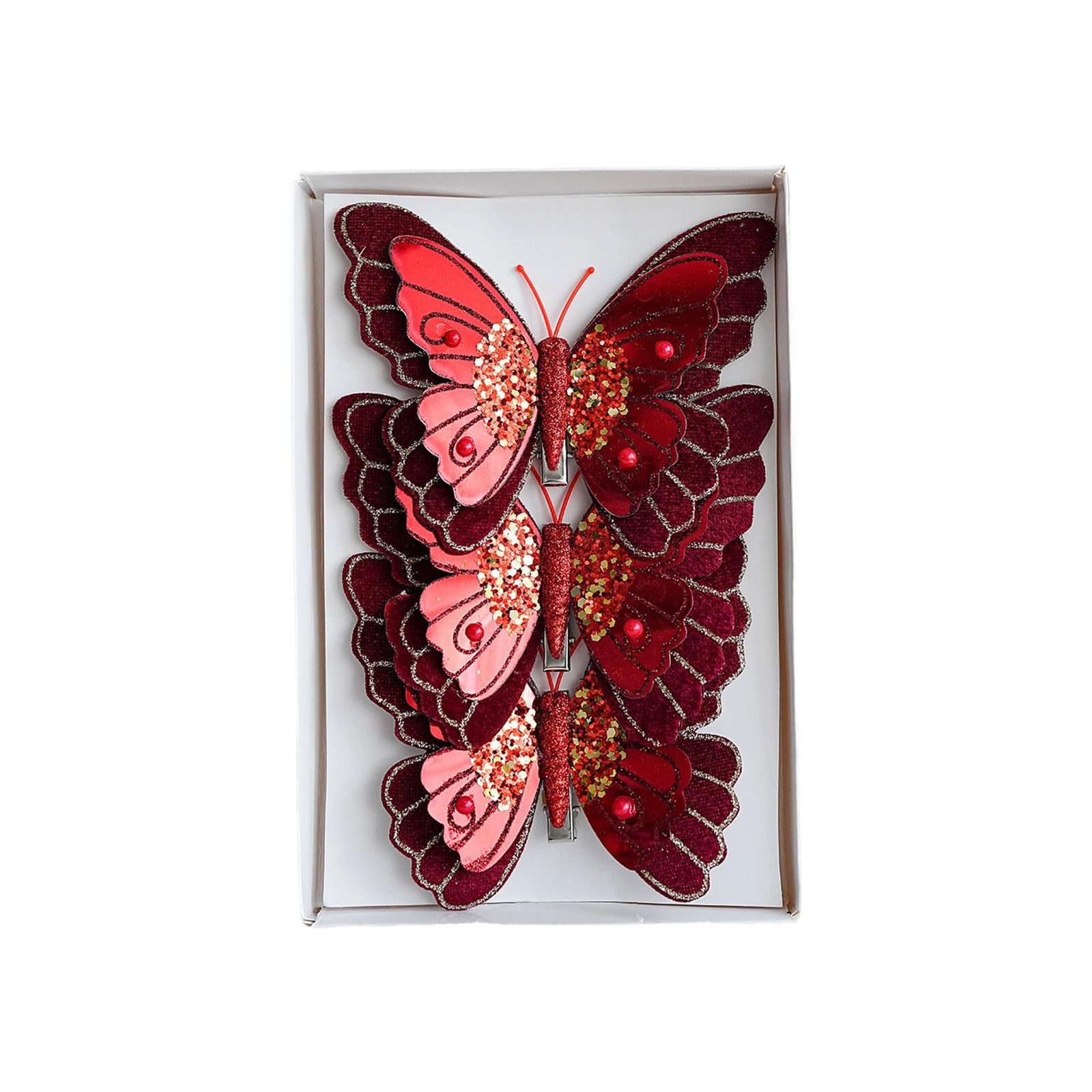 Whoasyst 3 Pieces Sturdy Clip on Butterfly Decorations Portable Multipurpose Celebratory Embellishments for Festive Styling Butterfly Tree Clips
