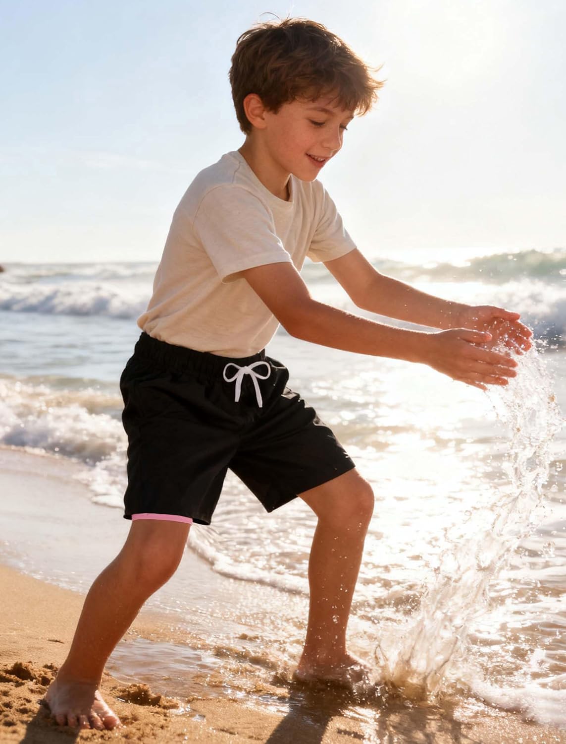 Cozople Boys Swim Trunks Quick Dry Compression Liner Swim Shorts Summer Bathing Suit with Inner Pocket Swimwear 7-20T - Image 3