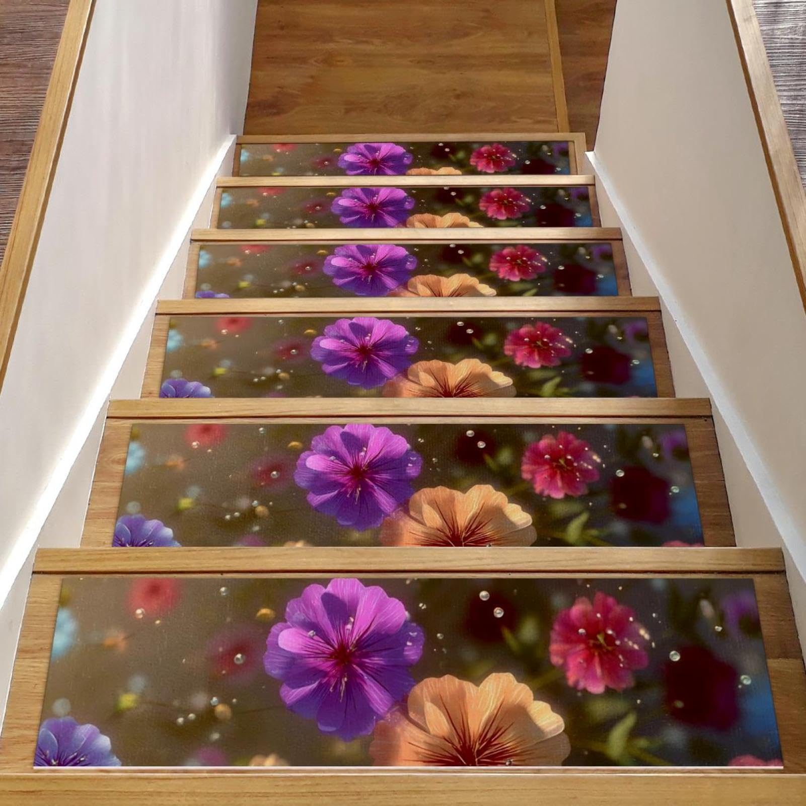Alfombrillas para escaleras de madera interiores de 15 piezas marca CHENZZZZ