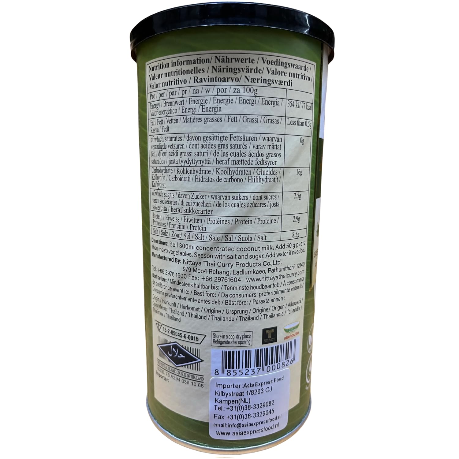 NITTAYA - Grüne Currypaste (Vegan) - Multipack (12 X 400 GR)