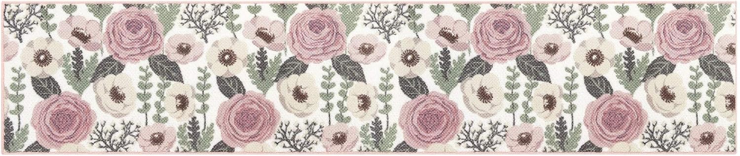 センコー S.D.S プランデフル キッチンマット 約50&times; 240cm ピンク 花柄 抗菌 防臭 日本製 32746