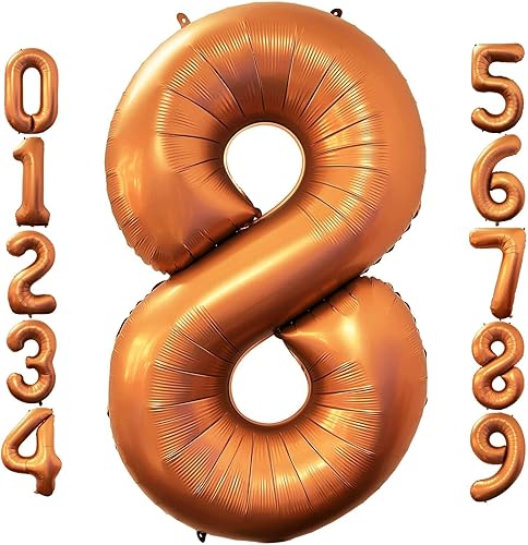 Lovoir Globos de 40 pulgadas, color naranja número 8, tamaño grande, de papel de aluminio de Mylar de polietileno, helio, azafrán, amarillo, para