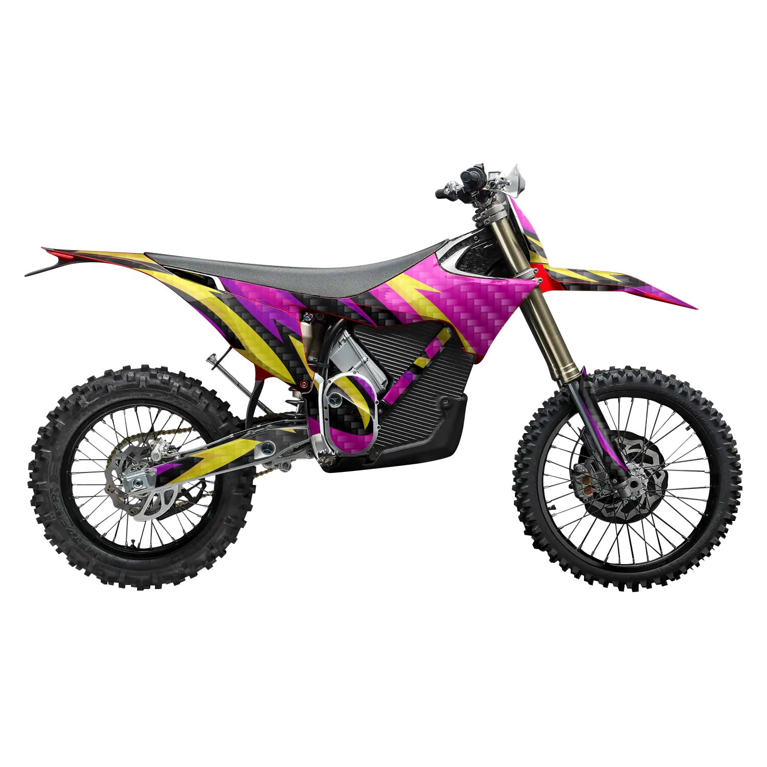 Carbon Fiber Stark Varg MX 2023-2025 Graphics Kit Wrap - Tribal Magenta - Varg MX Skin - Premium 3M Vinyl Protective Wrap Decal Cover - Easy to Apply | Crafted in The USA by MightySkins