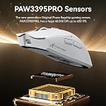 Attack Shark X1 Wireless Gaming Mouse with RGB Charging Dock, PAW3950 PRO Sensor Up to 40K DPI,53g Ultralight Tri-Mode Computer Mice,1KHz Polling Rate 5 Programmable Buttons for Win/Mac-White