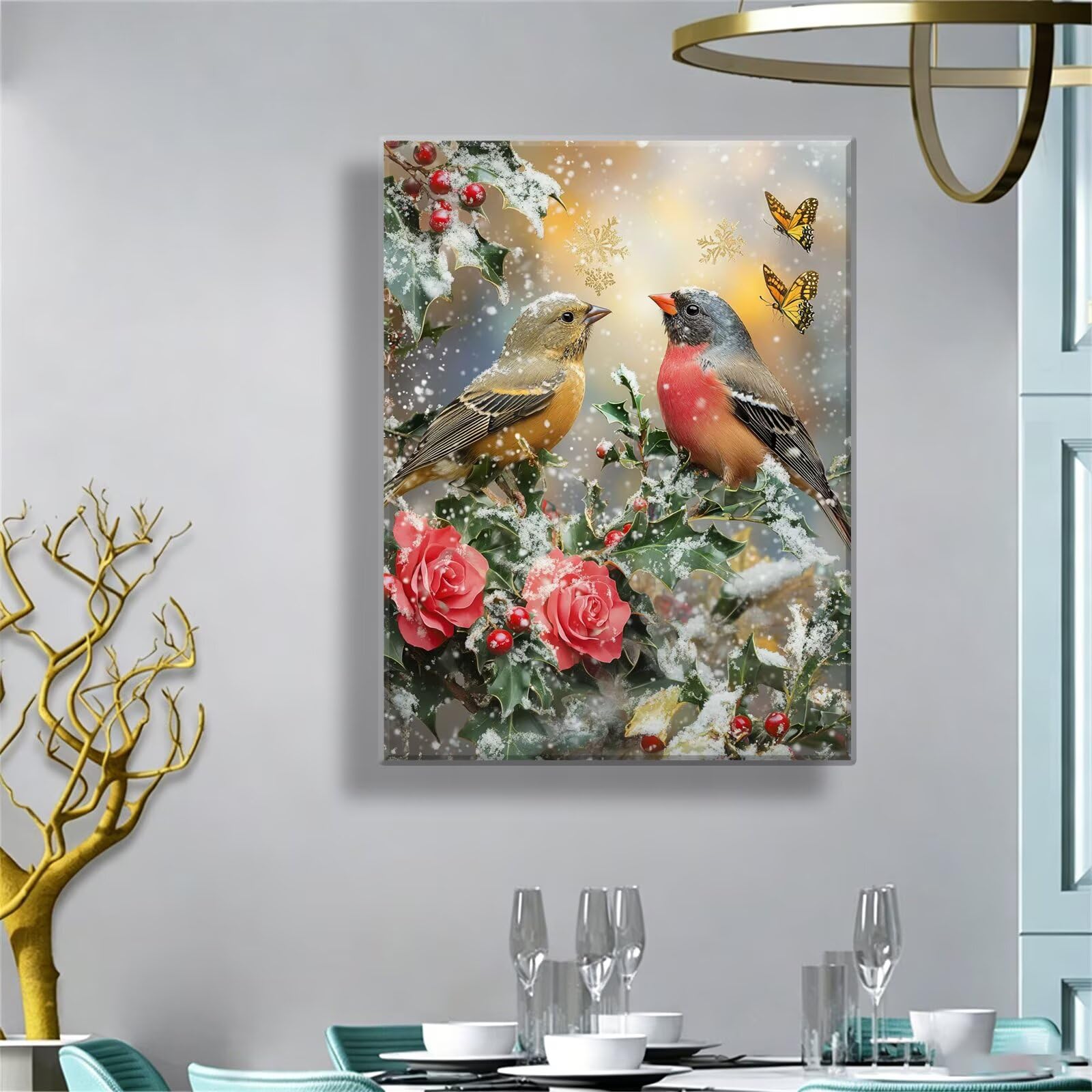 Dipingere con i Numeri Adulti fiore Uccello(2), Quadri da Dipingere Numerati Fai Da Te per Principianti, Olio La Pittura di Numeri Kit, Hobby Creativi Adulti, Decorazioni Casa 90x120cm Q3S-702
