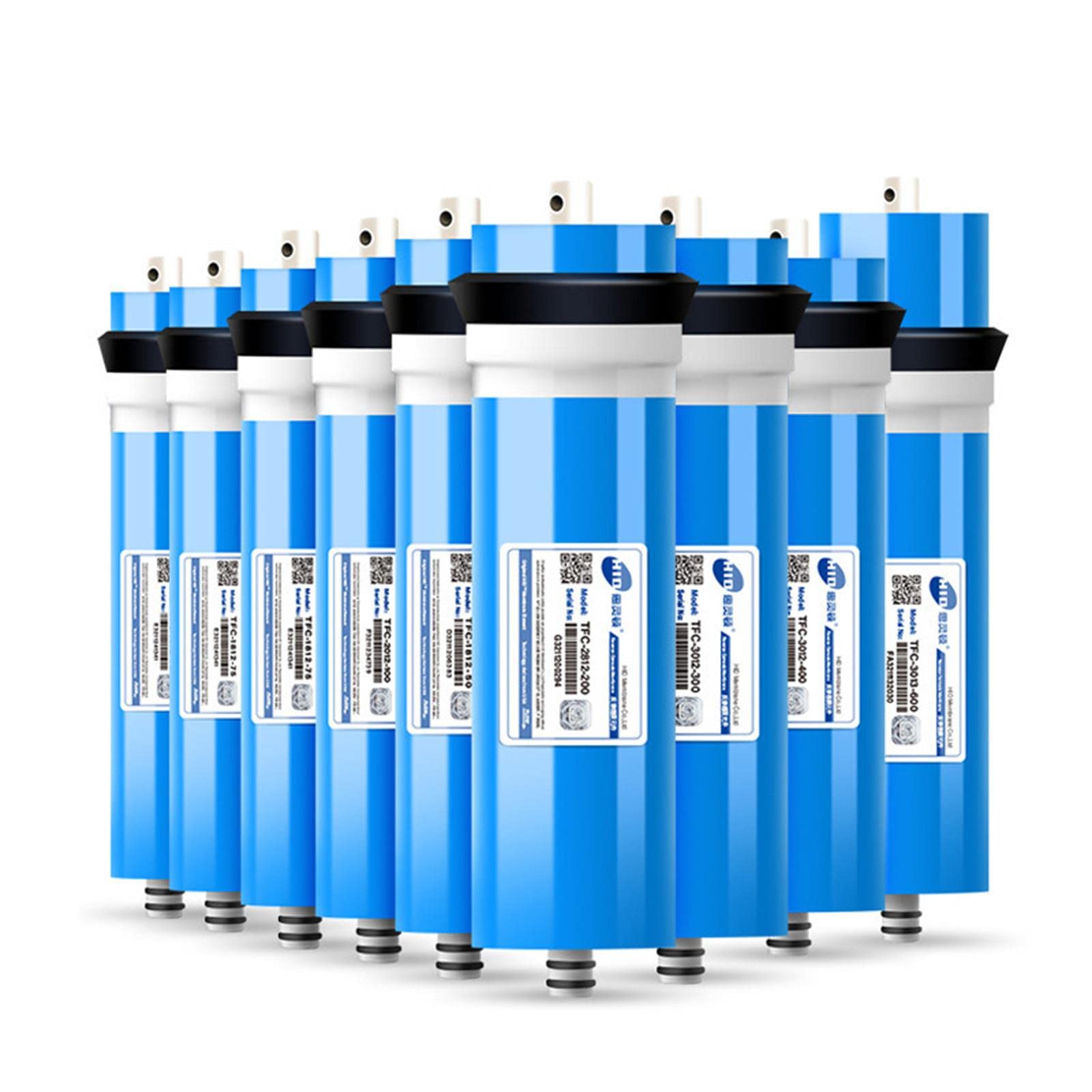 Cartuchos de filtro de agua de membrana de ósmosis inversa, paquete de 2 para sistemas debajo del fregadero, filtración de 100 g por día, purificación de agua de alto rendimiento