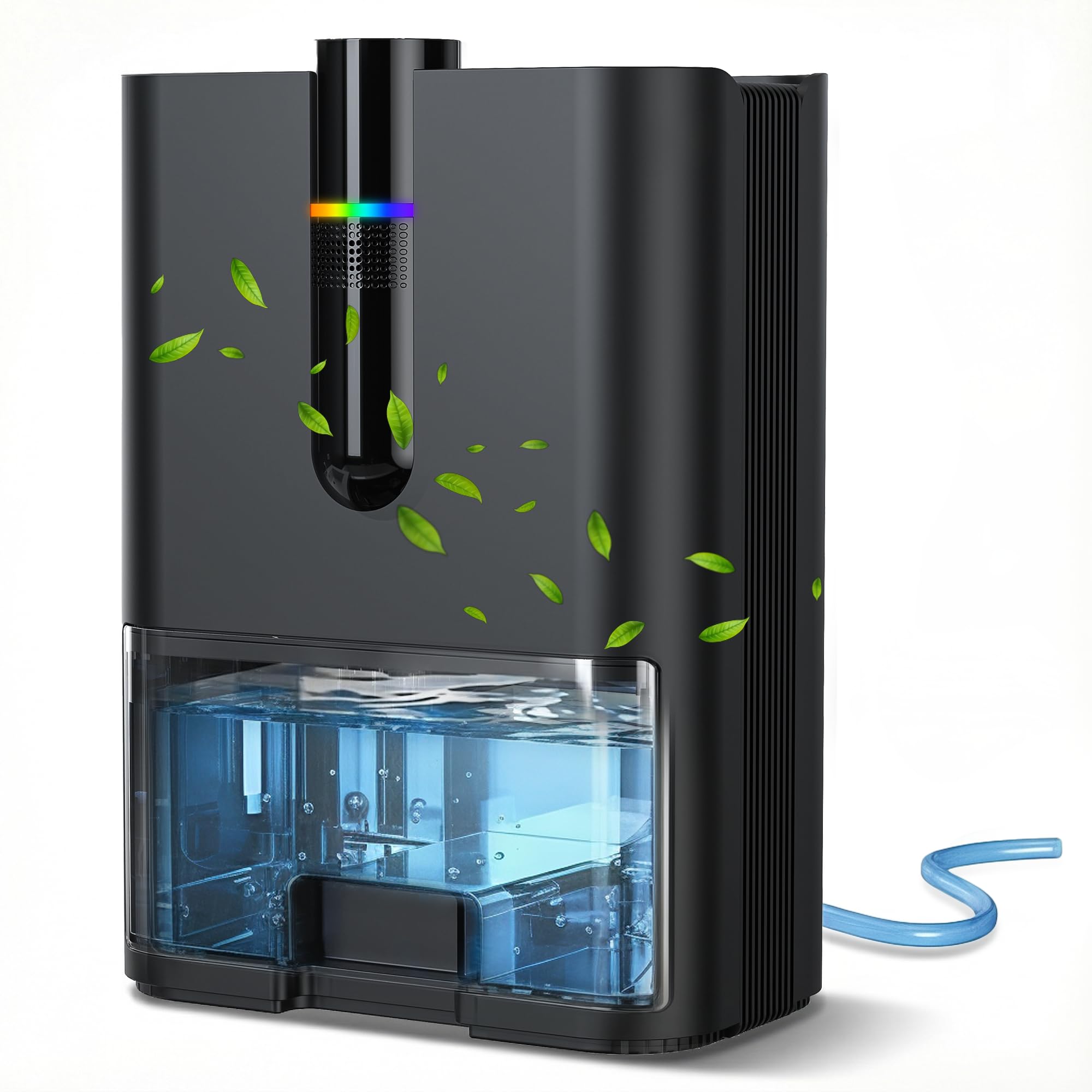 Deumidificatore Casa, 2500ML Dehumidifier per Casa Muffa, Deumidificatore Elettrico Silenzioso con Tubo di Scarico, Spegnimento Automatico, Modalità Sleep, Deumidificatori per Bagno,Camera,Armadio