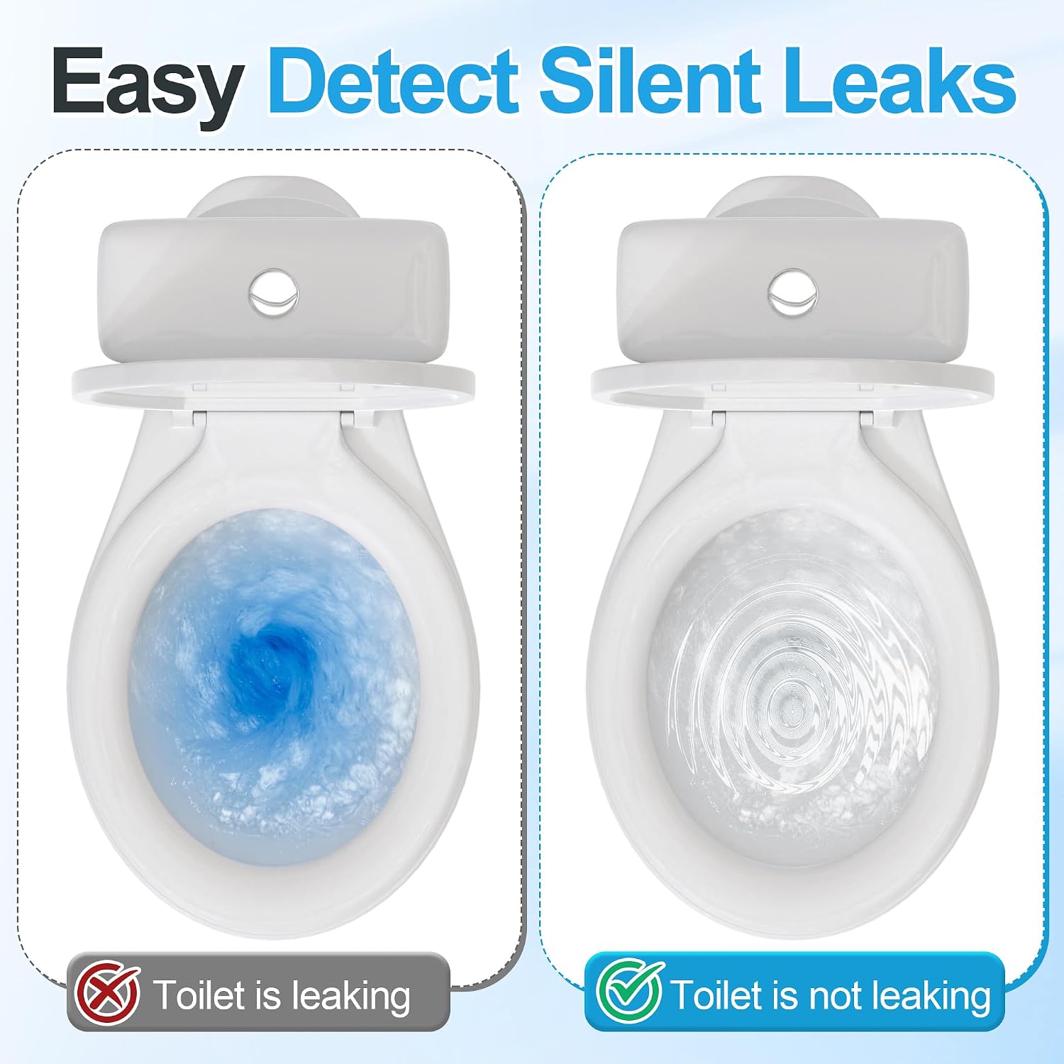 Demissle 30 Pcs Toilet Leak Detection Tablets, Blue Dye Tablet with Bottle