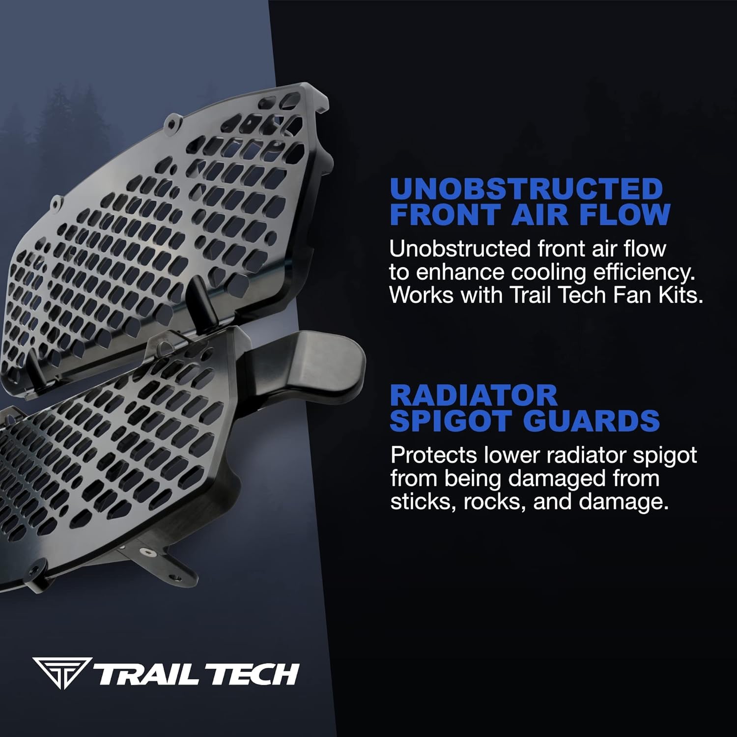 Trail Tech Radiator Guards, Black - KTM/Husq 16-22, (0151-RB02)