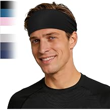 ROCKTAKIN Premium Sports Headbands for Men Wide Non-Slip Moisture Wicking Sweatband for Running Cycling Yoga Baseball Athletic Headband