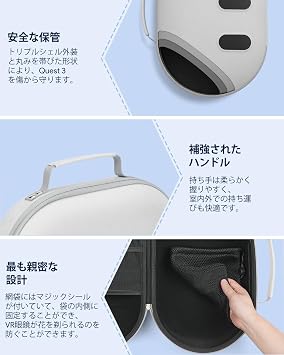 Aubika Case for Meta Quest 3/Quest 3S, Oculus Quest 3/Quest 3S Accessory Hard Carrying Case, Compatible with Quest 2/Pico 4 Headset, for Travel and Storage Gray
