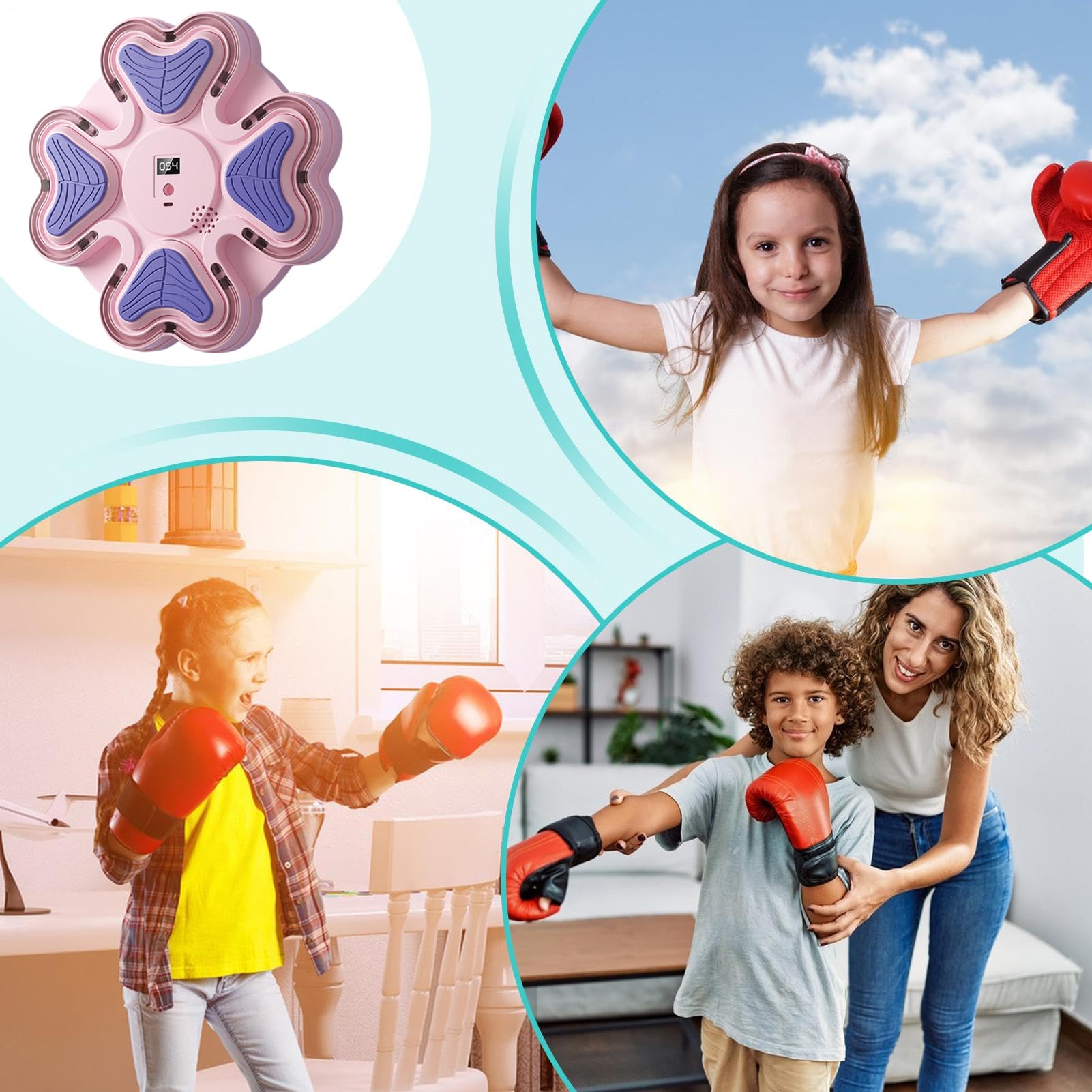 Macchina da boxe per adulti, attrezzatura da allenamento intelligente per sport, macchina da boxe montata a parete, per adulti e bambini, casa, palestra, ufficio, esercizio di reazione fitness