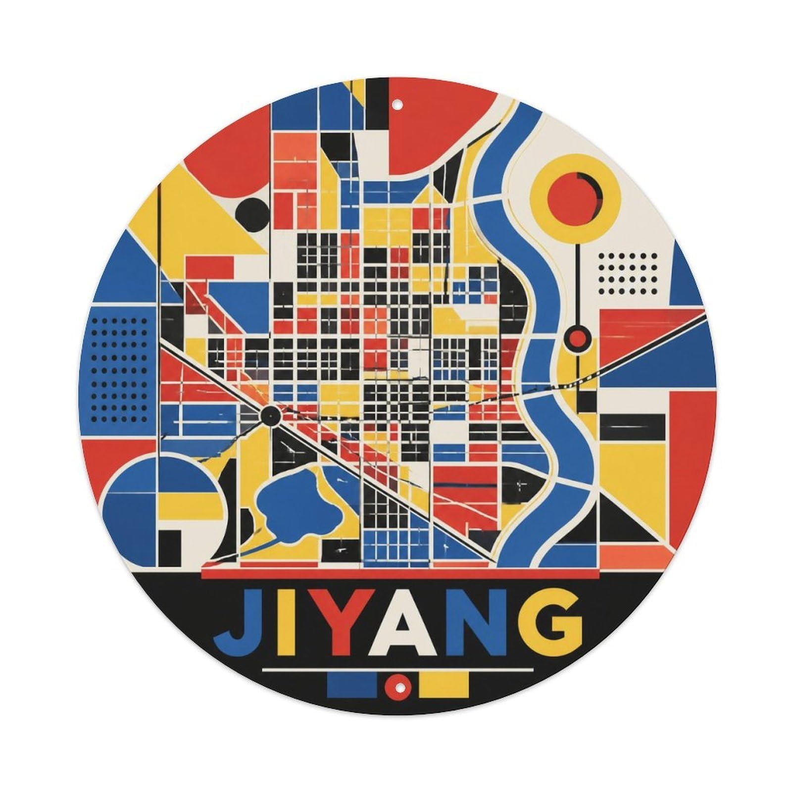 Okngb Style Shanghai Jiyang District Tourist Map Collector Badge Metal Tin Sign Plaque Wall Decor For Cafe, Man Cave, Club Bar, Office, Home Garden Round Metal Poster 8X8inch