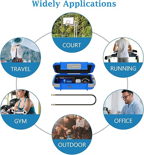 Miniatura 5 de AMIR Caja de seguridad portátil, caja de seguridad de combinación con código, mini caja de seguridad de viaje antirrobo impermeable con cadena