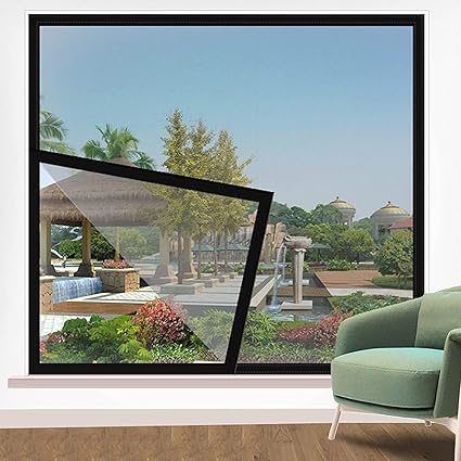 PANIHAR Enterprises Mosquito Net for Windows, Window Mosquito Net with Strong Self Adhesive Hook & Loop Tape (2x2, Black Window NET)