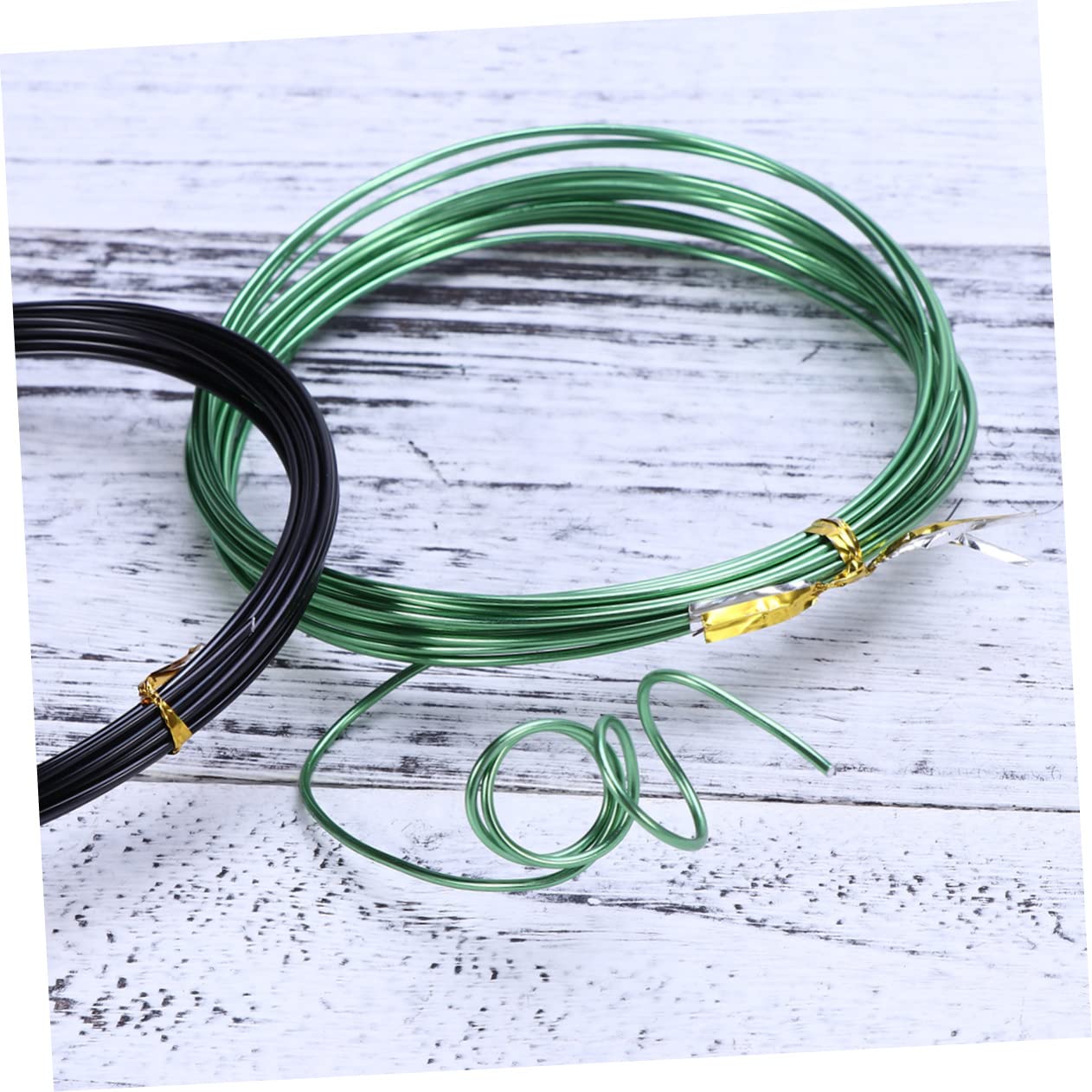 EXCEART 15rollos Alambre De Aluminio Coloreado Flexible Para Manualidades De Negro Verde Para Joyería y Proyectos De Jardinería