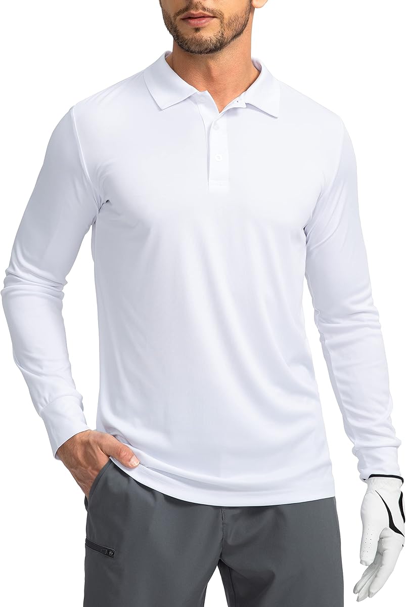 G Gradual Polo de golf para hombre Camisas de protección solar de manga larga UPF 50+ | Camisas ligeras, SPF, UV, de secado rápido, con cuello fresco para hombres, trabajo, pesca, al aire libre, informal