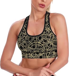 Inverted Pentacle Pewter Satanic Goat Women's Yoga Bra Top Racerback Sports Padded Bra Workout Gym Bras