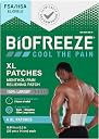 Biofreeze XL Pain Relief Patches, Menthol Pain Patches for Lower Back, Neck, Knee, & Shoulder, Comfortable & Flexible Fabric Stays in Place, 4 ct