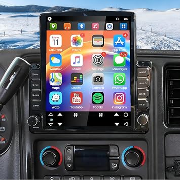 Car Radio Upgrade for Chevy Avalanche 2003-2006 with Wireless CarPlay and Android Auto, 9.7 Inch Touchscreen Android 14 Double Din Car Stereo Head Unit w/Bluetooth GPS WiFi FM RDS SWC Camera, 2G+32G