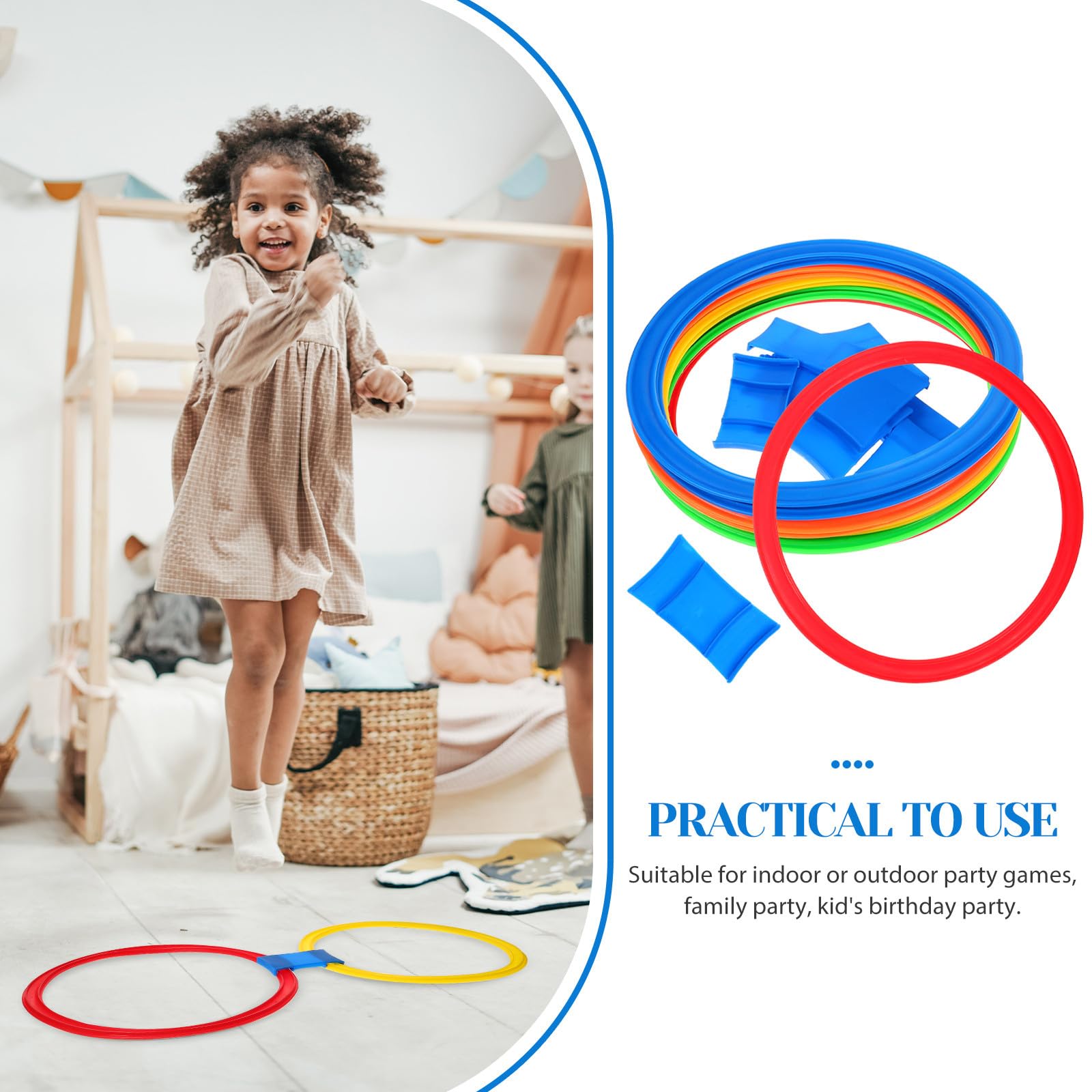 Juego Aros para Niños 28 Cm, 10 Piezas de Plástico PE Ecológico, Juego Interactivo Exterior para Coordinación y Actividades al Aire Libre