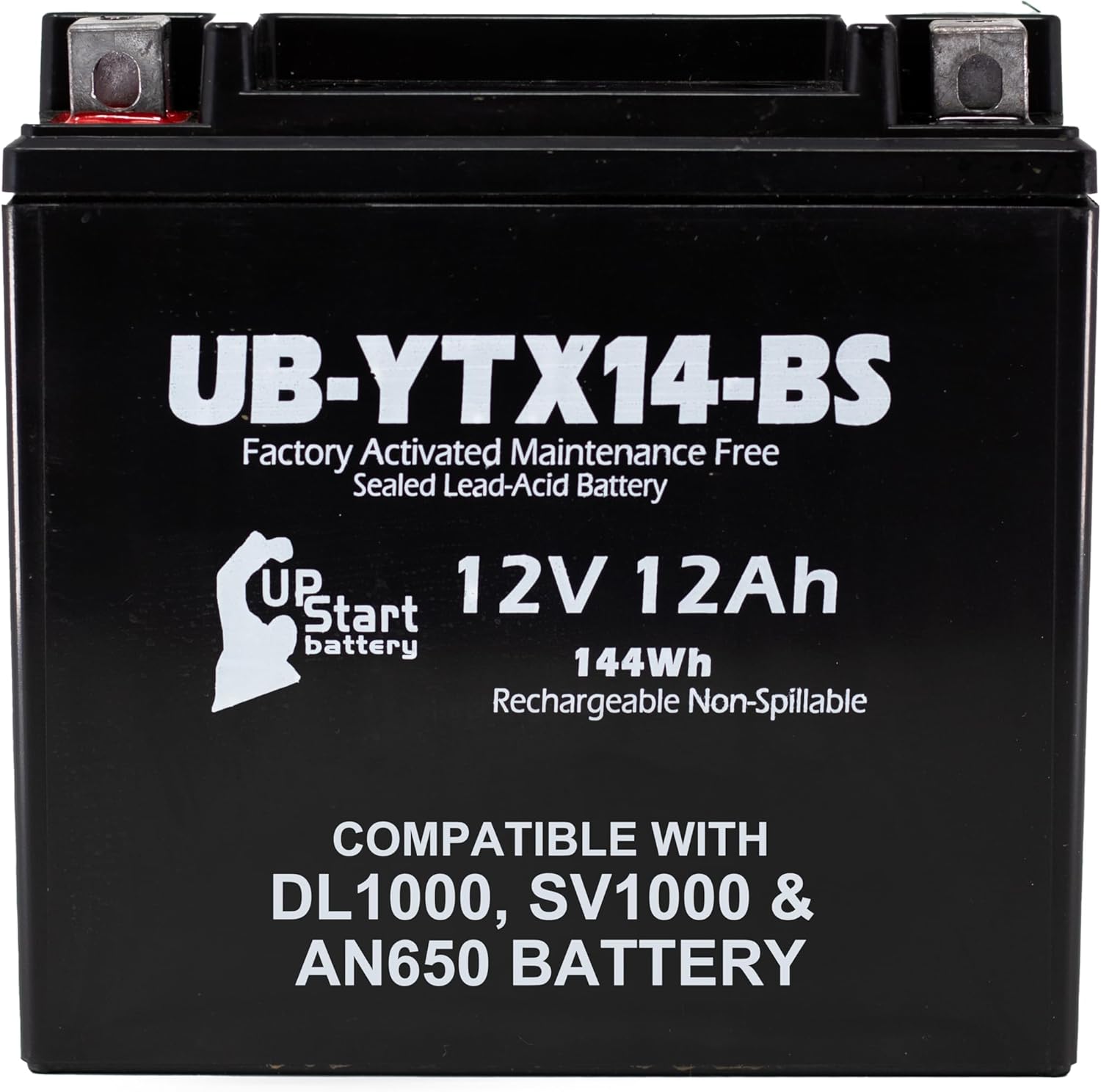 YTX14-BS Replacement For Suzuki DL1000 Battery (2002-2016) - Compatible With Suzuki DL1000 V-Strom, Adventure, SV1000, AN650 Burgman (2003-2009) Motorcycle Batteries - 12V 12AH Maintenance Free