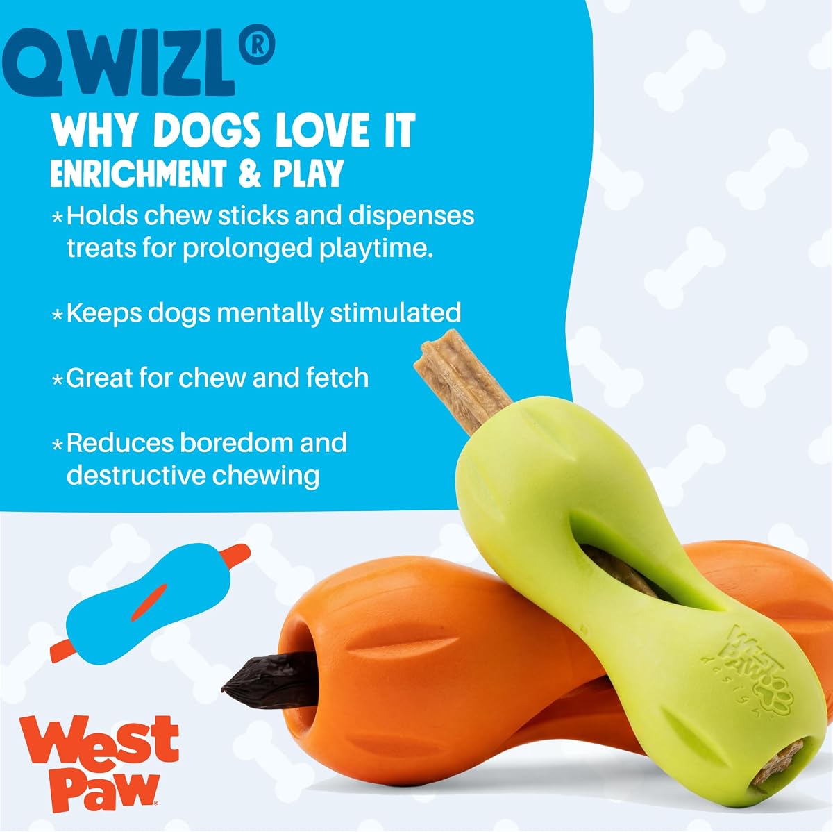 West Paw Zogoflex Toppl Treat Dispensing Toy view 2
