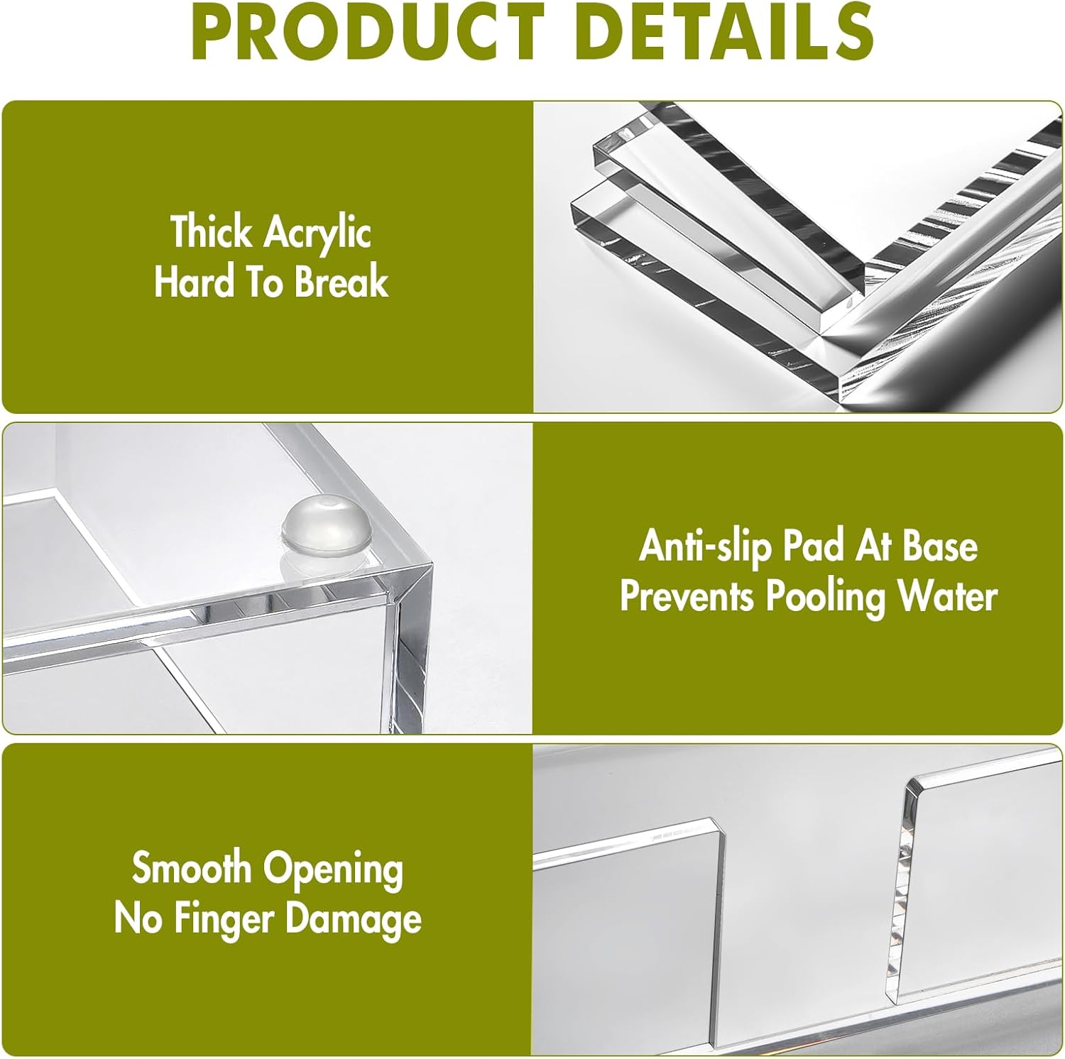 Acrylic Guest Towel Holder Tray for Bathroom, Clear Counter Rectangular Bathroom Napkin Holder for Ktichen, Modern Disposable Hand Towel Holder Tray for Home, Bar, Hotel, Office - Image 4