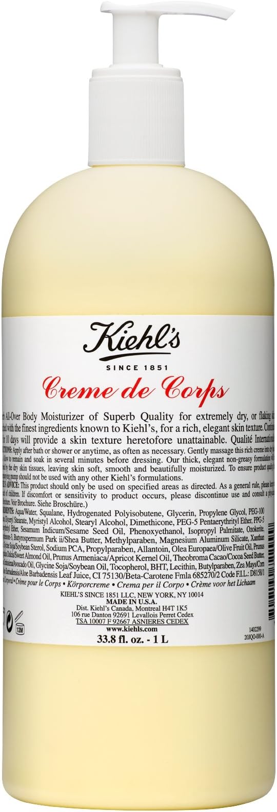 Kiehl'sCreme de Corps Body Lotion 33.8oz (1L)