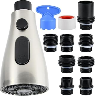 Replacement Kitchen Faucet Head for WEWE-FORIOUS-Qomolangma-VFAUOSIT-BASDEHEN-WOWOW-VCCUCINE Pull Out/Down Kitchen Sink Faucet, 3 Spray Function,Brushed Nickel