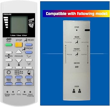 Replacement Remote Control for TOTO THU9489 Toilets and Bidets,Washlet S350E