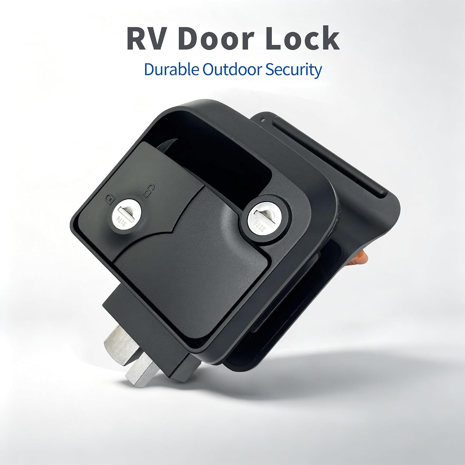 RV Door Lock Replacement, Heavy Duty Entry Latch with 4 Keys for RV