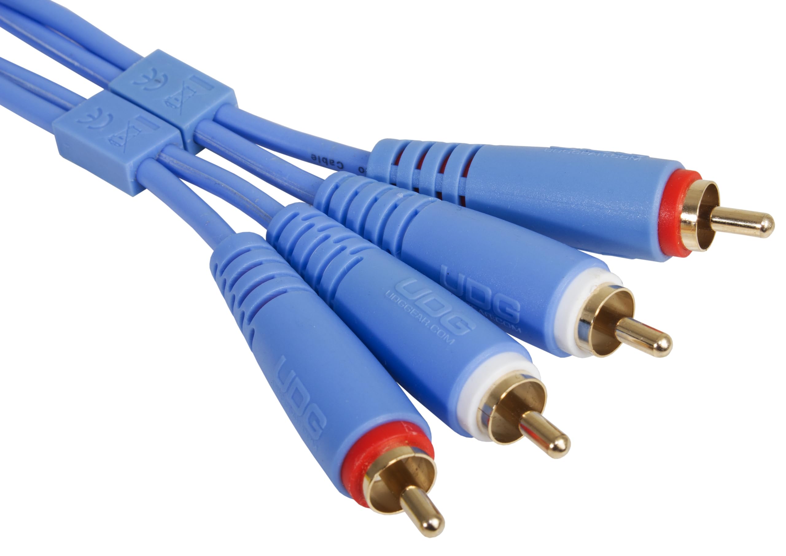 Cable RCA UDG recto de 1,5 m azul con conectores de alta sujeción 8