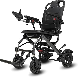 Silla de Ruedas Eléctrica Plegable y Ligera, Pesa Solo 15 kg, Tamaño de Viaje, Aprobada por Aerolíneas, Sistema de Frenado Doble, Sillas de Ruedas Motorizadas Portátiles (Estándar)
