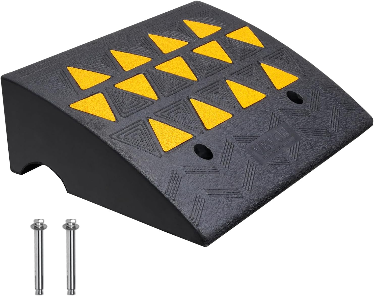 VEVOR Mophorn Rubber Curb Ramp 6" Rise Height Sidewalk Curb Ramp, 14.6" Width 19.3" Length Driveway Ramp for Curb, 15T Heavy Duty Rubber Ramp for Forklifts, Trucks, Buses, Cars, Wheelchairs, Bikes