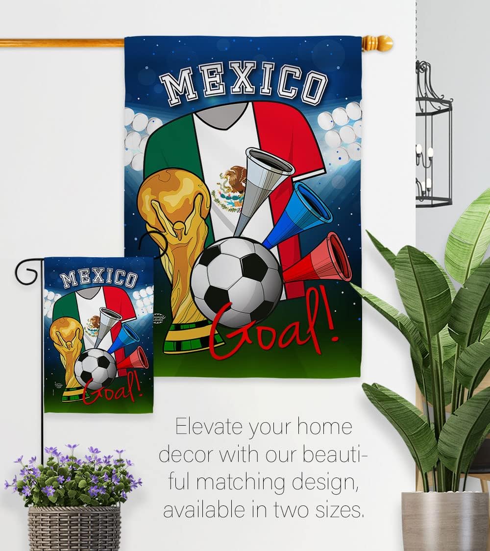 World Cup Mexico Mexican Banner Room Wall Art Patio Porch Lawn Garden Flag Outdoor Decorations Tapestry Yard Signs FIFA Gifts Sports Fan Trophy Soccer Game Football, Made in USA