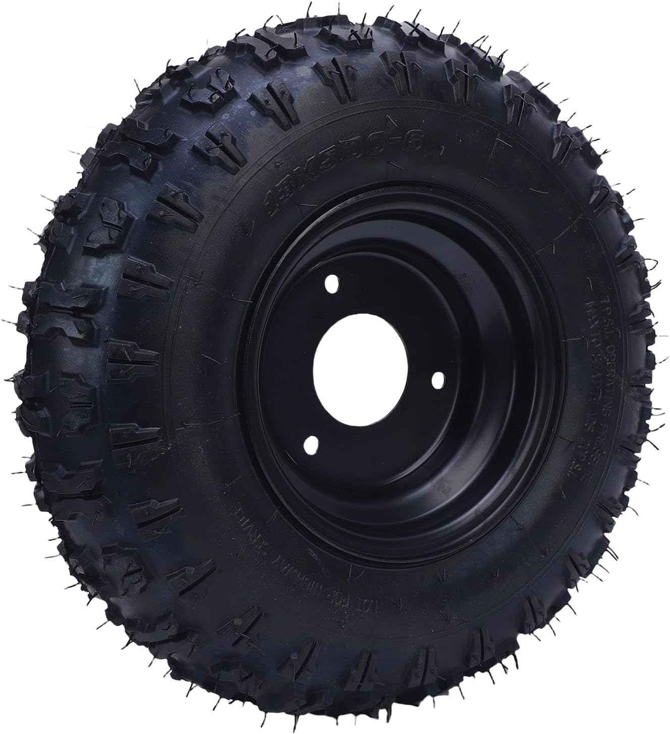 13x5.00 6 Wheel Rim Tire Assembly, High Strength Impact Proof Enhanced Traction for Go Kart ATV Quad Drift Trike, with Alloy Rim Fit 70 90 110 125 200mL Vehicles