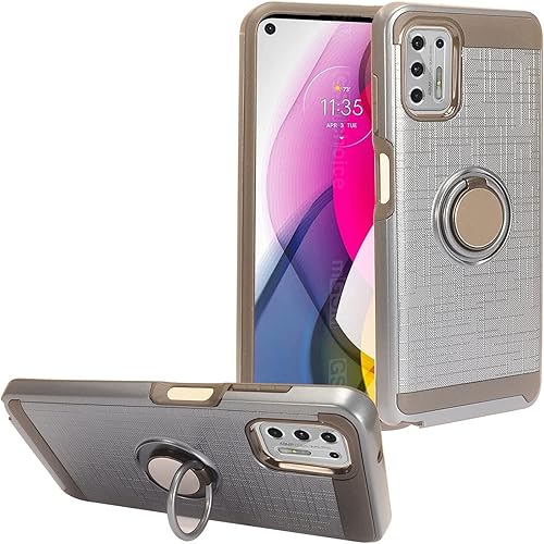 Miniatura 8 de CELZEN - Para Motorola Moto G Stylus 4G 2021, XT2115 - Funda de teléfono con soporte de anillo - RS2 oro rosa