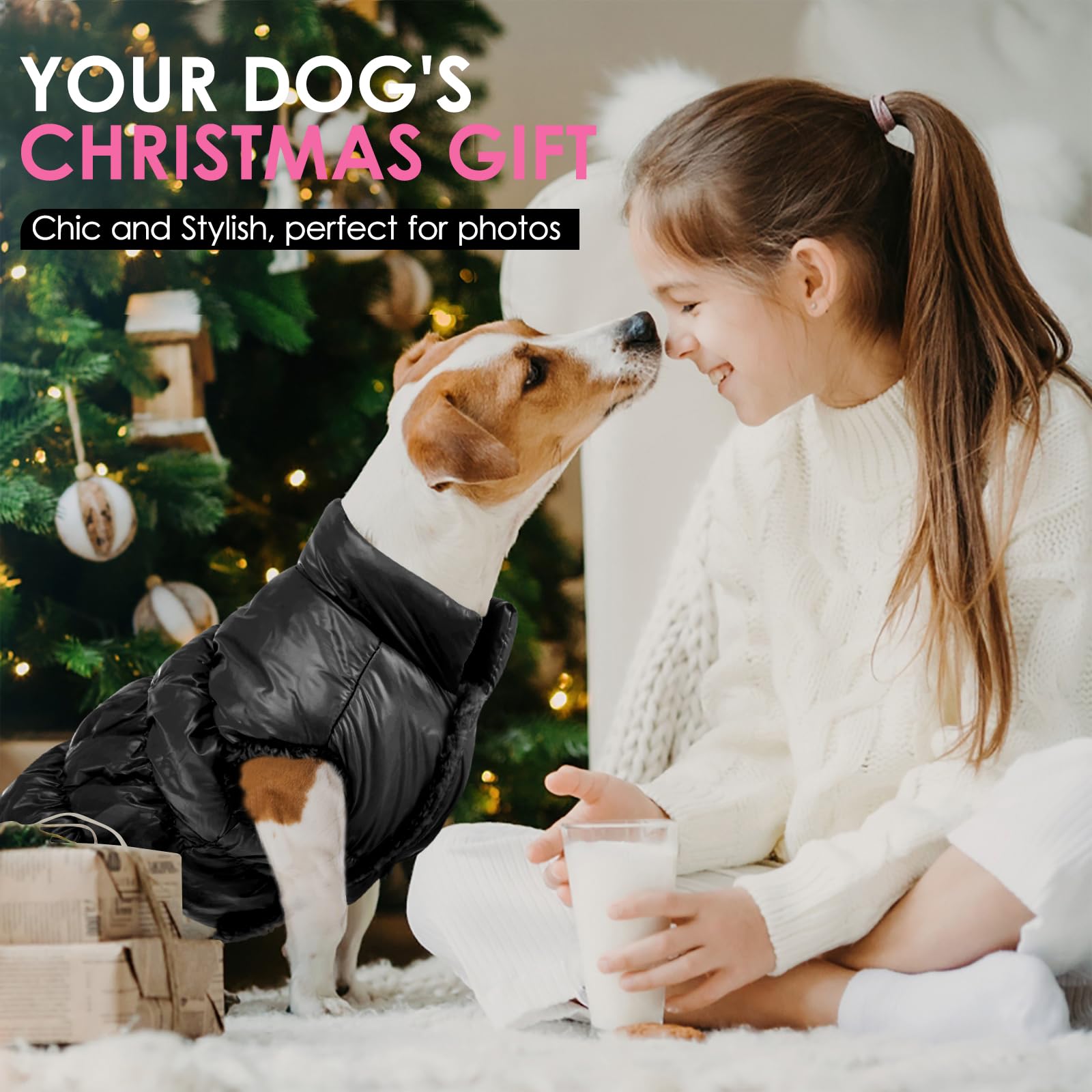 AOFITEE Abrigo de invierno para perro impermeable a prueba de viento, chaleco para cachorros de forro polar, chaqueta acolchada cálida para perros pequeños y medianos